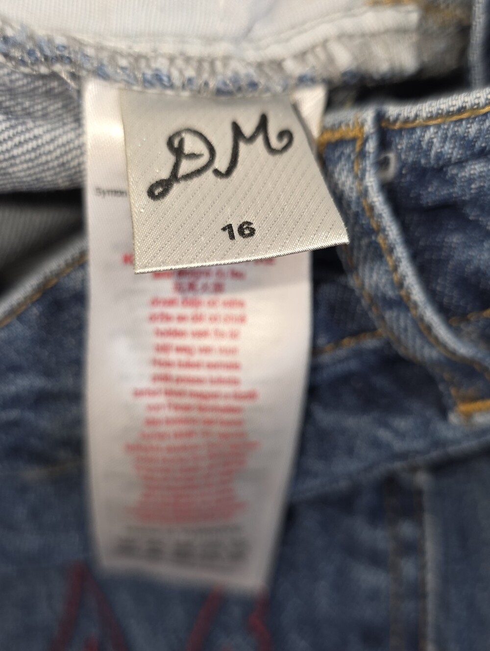 Damson Madder Sylvie Cuffed Jeans Organic Cotton Size 16 Monogrammed Pockets Y2K - Picture 12 of 16